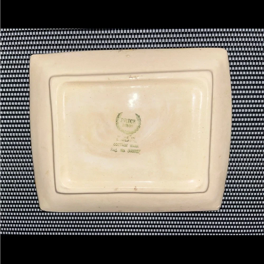 Cottage / Woods Themed Butter Tray 2- Piece - Price Brothers England Vintage
